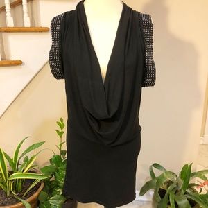 Plunge Cowl Neck Dress